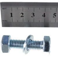 Болт Tech-Krep/Zitar DIN933 с шестигранной головкой, оцинкованный М10х40 + гайка + шайба 2 шт - пакет 114055