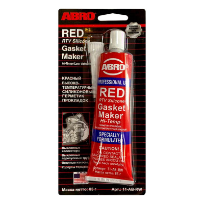Герметик прокладок высокотемпературный силиконовый ABRO, красный, 85 г, 11-AB-RW