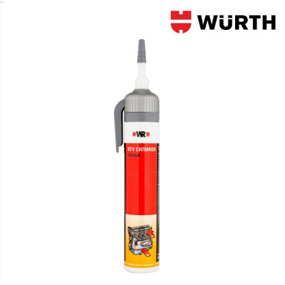 Герметик силиконовый Wurth RTV, с автоподачей, черный, 200 мл 1893352200092 1