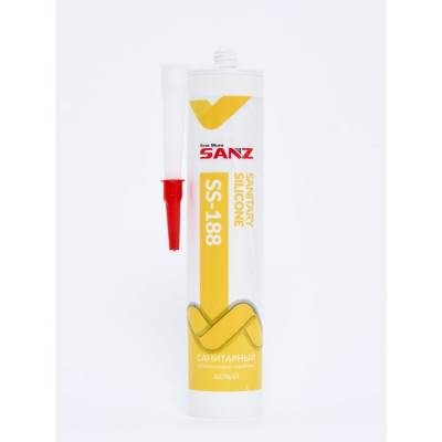 Санитарный силиконовый герметик SANZ SS-188 белый, 280 мл. 188-7417-W