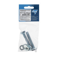 Болт с шестигранной головкой DIN933 оцинкованный М10x60 мм, в комплекте с гайкой и шайбой, 2 шт в пакете Zitar 114056