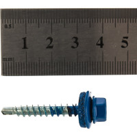 Саморез КР со сверлом, 4,8x35 мм, RAL-5005 насыщенный синий, 60 шт. в коробке с окном Zitar 124646