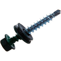 Кровельный саморез Tech-Krep КР сверло 4,8х35 RAL-6005 3 кг (537 шт.) - ведро 128395