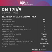 Дренажный насос OASIS для чистой воды DN 170/9 4670004376898
