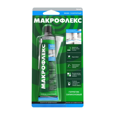 Силиконовый санитарный герметик Makroflex SX101 белый 70 мл 3002437