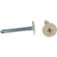 Прессшайба Качественный КРЕПЕЖ 4.2х25 мм, слоновая кость RAL 1014, сверло, 230 шт 0300337 КЧ