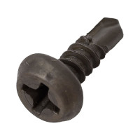 Саморез Качественный КРЕПЕЖ  3.8x11 полуцилиндр, оксид сверло 3.5x11 1200 шт 0500069 КЧ