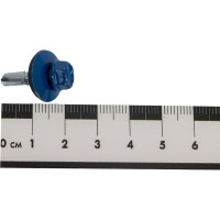 Кровельный саморез Качественный КРЕПЕЖ синий RAL 5005, 5.5х19 мм, 200 шт 1000711 КЧ