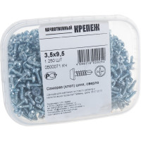 Саморез Качественный КРЕПЕЖ 3.5x9.5 белая полусфера сверло 1250 шт 0500071 КЧ