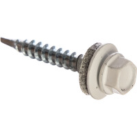 Кровельный саморез Качественный КРЕПЕЖ белый RAL 9003, 4.8х35 мм, 200 шт 1000177 КЧ