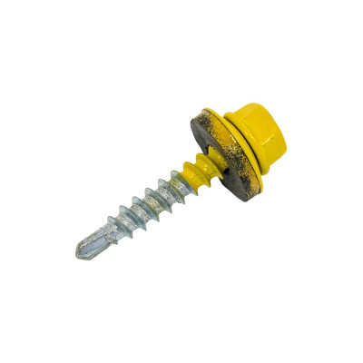 Кровельный саморез Качественный КРЕПЕЖ желтый цинк RAL 1018, 4.8х29 мм, 200 шт 1000193 КЧ