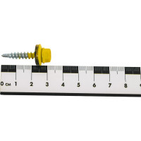 Кровельный саморез Качественный КРЕПЕЖ желтый цинк RAL 1018, 4.8х29 мм, 200 шт 1000193 КЧ