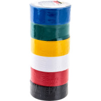 Изолента FIT IT PVC 19 мм х 0.13 мм х 3 м, 6 шт., цветная 11027