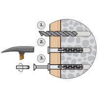 Нейлоновый распорный дюбель для сквозного монтажа с шурупом ЕВРОПАРТНЕР PNDS 8x120mm, 150 шт 86880