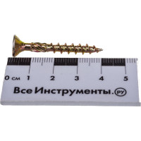 Шуруп Rusconnect CS 05040 с/нарез. д/дерева, потай, 5х40, 200 шт. Желтый цинк 310503