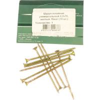 Потайной универсальный шуруп Метизный двор 4,0x70, желтый, 10 шт. 4607173900876