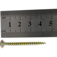 Потайной универсальный шуруп Метизный двор 4,5x45, желтый, 250 шт. 4607159063397