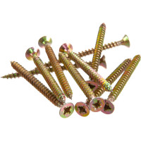 Потайной универсальный шуруп Метизный двор 4,5x60, желтый, 10 шт. 4607173900913