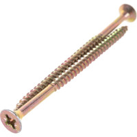 Потайной универсальный шуруп Метизный двор 6,0x100, желтый, 3 шт. 4607173901040