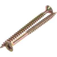 Потайной универсальный шуруп Метизный двор 6,0x80, желтый, 100 шт. 00206080