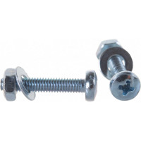 Пакет винт п/ц с гайкой и шайбой Метизный двор цинк м3х16мм 50 шт. 4607173901859