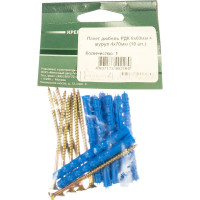 Пакет дюбель РДК Метизный двор 6х60мм + шуруп 4х70мм 10 шт. 4607173902160