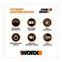 Набор 3601 аккумулятор 2 Ач, зарядное устройство 2А WORX WA3601