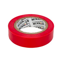 Изоляционная лента STEKKER 0,13x15 мм, 10 м, красная, INTP01315-10 32823