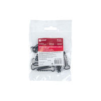 Дюбель-хомут для плоского кабеля EKF 6х12 мм черный 10 шт. plc-cd-6x12b-r