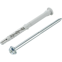 Фасадный дюбель с шурупом Tecfi шлиц TORX, прессшайба 10x140 25 шт 147651