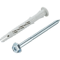 Фасадный дюбель с шурупом Tecfi шлиц TORX, прессшайба 10x100 30 шт 147649