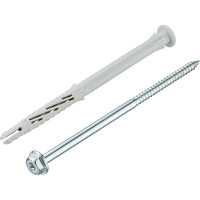 Фасадный дюбель с шурупом Tecfi шлиц TORX, прессшайба 10x160 25 шт 147652