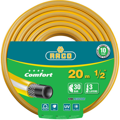 Raco Comfort Шланг поливочный, 30атм., армированный, 3-х слойный, 1/2x20м 40303-1/2-20_z01