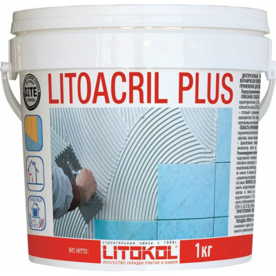 LITOKOL LITOACRIL PLUS - пастообразный клей 1,0 kg bucket 480920003