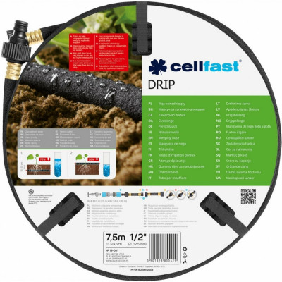 Cellfast Сочащийся шланг DRIP 1/2'' 7,5 м 19-001