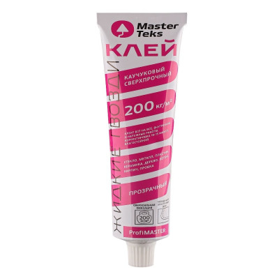 MASTERTEKS КЛЕЙ PROFMASTER КАУЧУК. СВЕРХПРОЧНЫЙ 80 Г ПРОЗРАЧНЫЙ 200 КГ/М2 10 135666