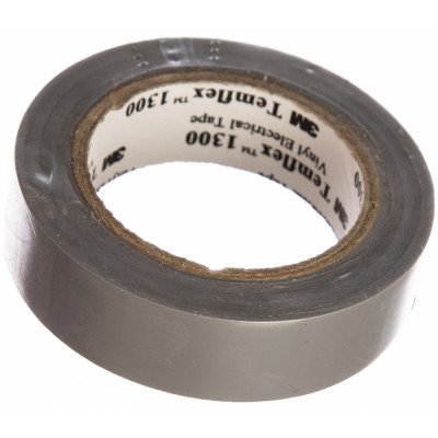 3М temflex 1300 ПВХ изолента, серая, рулон 15 мм x 10 м 7100081325