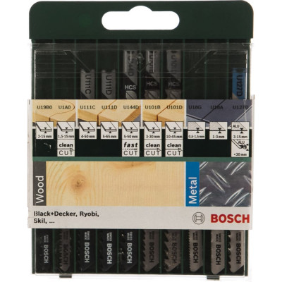 Bosch 10 ЛОБЗИКОВЫХ ПИЛОК SET U-ХВ. DIY 2609256775