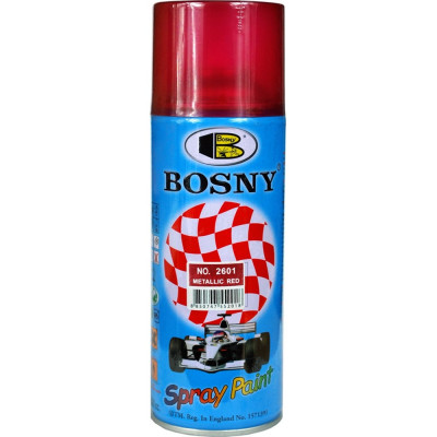 Bosny краска акриловая, аэрозоль, красный металлик 2601