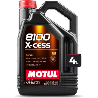 MOTUL Синтетическое масло 8100 X-cess 5W30 4л 108945