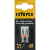 Inforce вставка-бита шестигранная HEX3 L 25 2шт в упаковке 11-01-372
