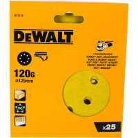 Шкурка шлифовальная 25 шт. для эксцентриковых шлифмашин (125 мм; К120; крепление на липучке) DEWALT DT 3115