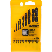 Набор сверл по металлу в пластиковой кассете 10 шт. (1-10 мм; HSS-R) DEWALT DT 5911