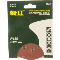 Круги шлифовальные 5 шт. (125 мм; Р150; 8 отверстий) FIT IT 39667