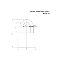 Замки навесные APECS PDB-20-20-Blister (2Locks+3Keys) 17793