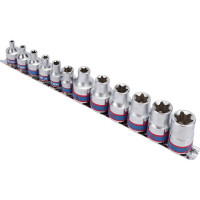 Набор торцевых головок KING TONY 1/2; 3/8 TORX Е4-Е20 12 предметов 7113PR