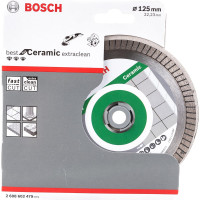 Диск алмазный отрезной Best for Ceramic Extraclean Turbo (125х22.2 мм) для УШМ Bosch 2608602479