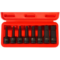 Набор ударных бит-головок 1/2" HEX H5-19 мм, длина 78 мм, в кейсе (8 предметов) JTC J408LH