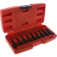 Набор ударных бит-головок 3/8" HEX H3-14 мм, длина 52 мм, в кейсе (9 предметов) JTC J309H