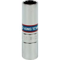 Головка для свечей зажигания (12 граней, 14 мм, 1/2", резиновый фиксатор) KING TONY 463014RC